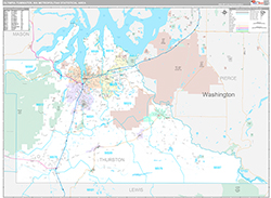 Olympia-Tumwater Metro Area Wall Map Premium Style 2026